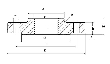 Shandong Hyupshin Flanges Co., Ltd, Forged Flanges, Steel Flanges, Manufacturer, Exporter from Shandong of China, EN 1092-1 type 13 flange, threaded flange, screwed flange