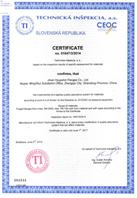 CE PED Cert, SHANDONG HYUPSHIN FLANGES CO., LTD